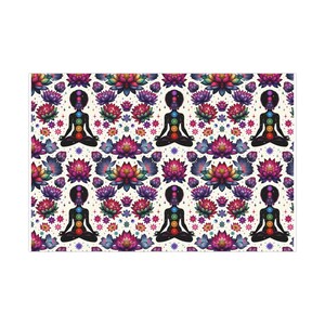 Buddha & Flower Gift Wrap Papers - Eco-Friendly Wrapping, Spiritual Gift Wrap, Meditation Themed Paper, Holiday Wrap, Festive Floral Design