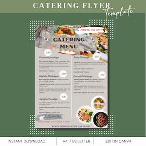 Druckbare Gastro-Services-Menü, Flyer Vorlage Gastro-linger, Restaurant-Catering-Menü-Flyer-Vorlage-Catering-Business-Food-Service