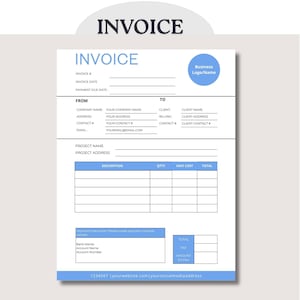 Sjabloon bouwfactuur: bewerkbaar bedrijfsformulier (US Letter, canva, digitale download)