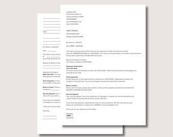Notice to Vacate Letter Template | Editable 30-day Tenant Eviction ...