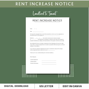 Aviso de aumento de alquiler, carta de aumento de alquiler, formulario de aumento de alquiler, aviso de alquiler editable, aviso al inquilino, aumento de alquiler.