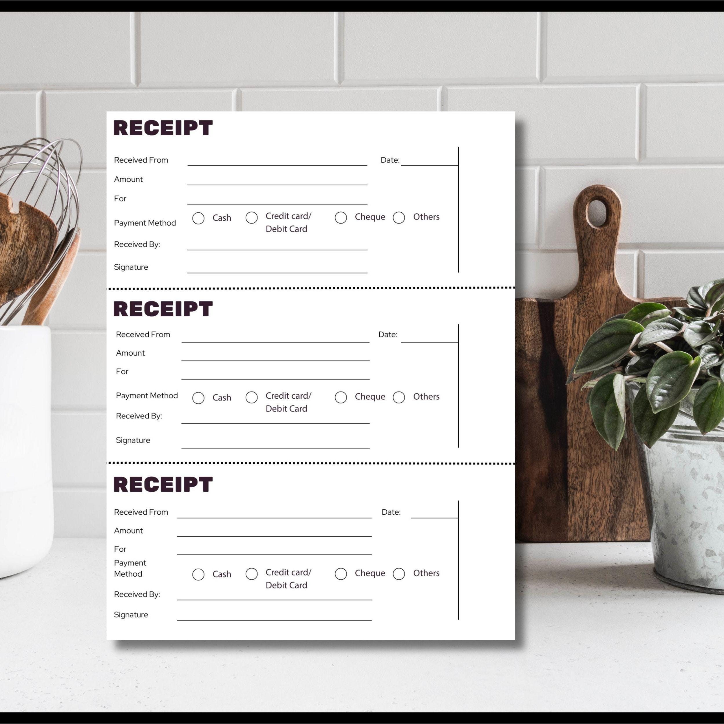 Editable Receipt Template: Printable Cash/rent Form (canva Template) - Etsy