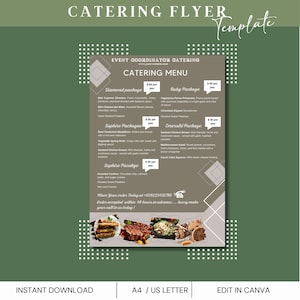 Bearbeitbares Restaurant-Catering, Menüvorlage, Flyer-Vorlage, Caterer-Services-Flyer, Restaurant-Flyer, Caterer-Preis, Caterer-Pakete