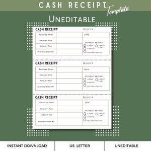 Cash Receipt Acknowledgement,Template Simple Receipt, Cash Sales Receipt, Minimalist Receipt House Rent