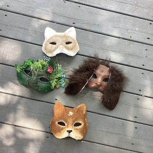 Hand Painted Felted Therian Cat Mask 
