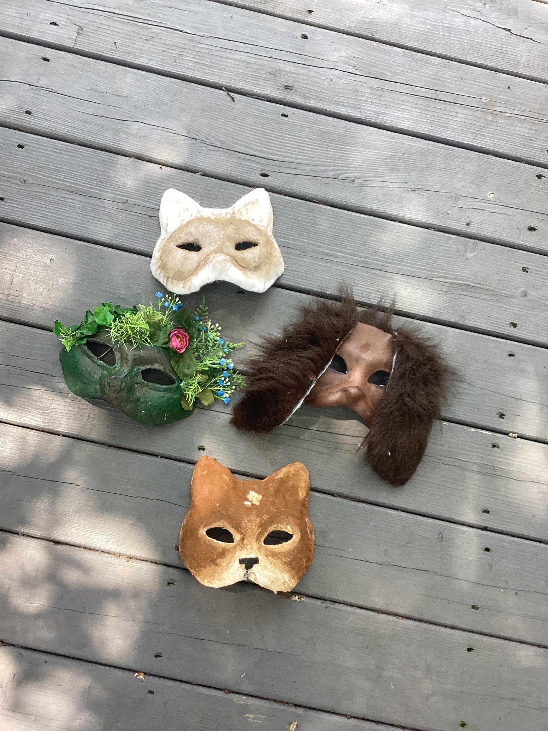 5 Pcs paper fox masks Empty Masquerade Mask Therian Mask Mask