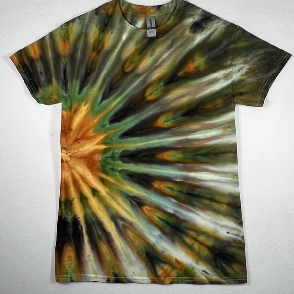 SUNDOWN FOREST Revised Incline Ice Dye with Orange, Green, Brown colors