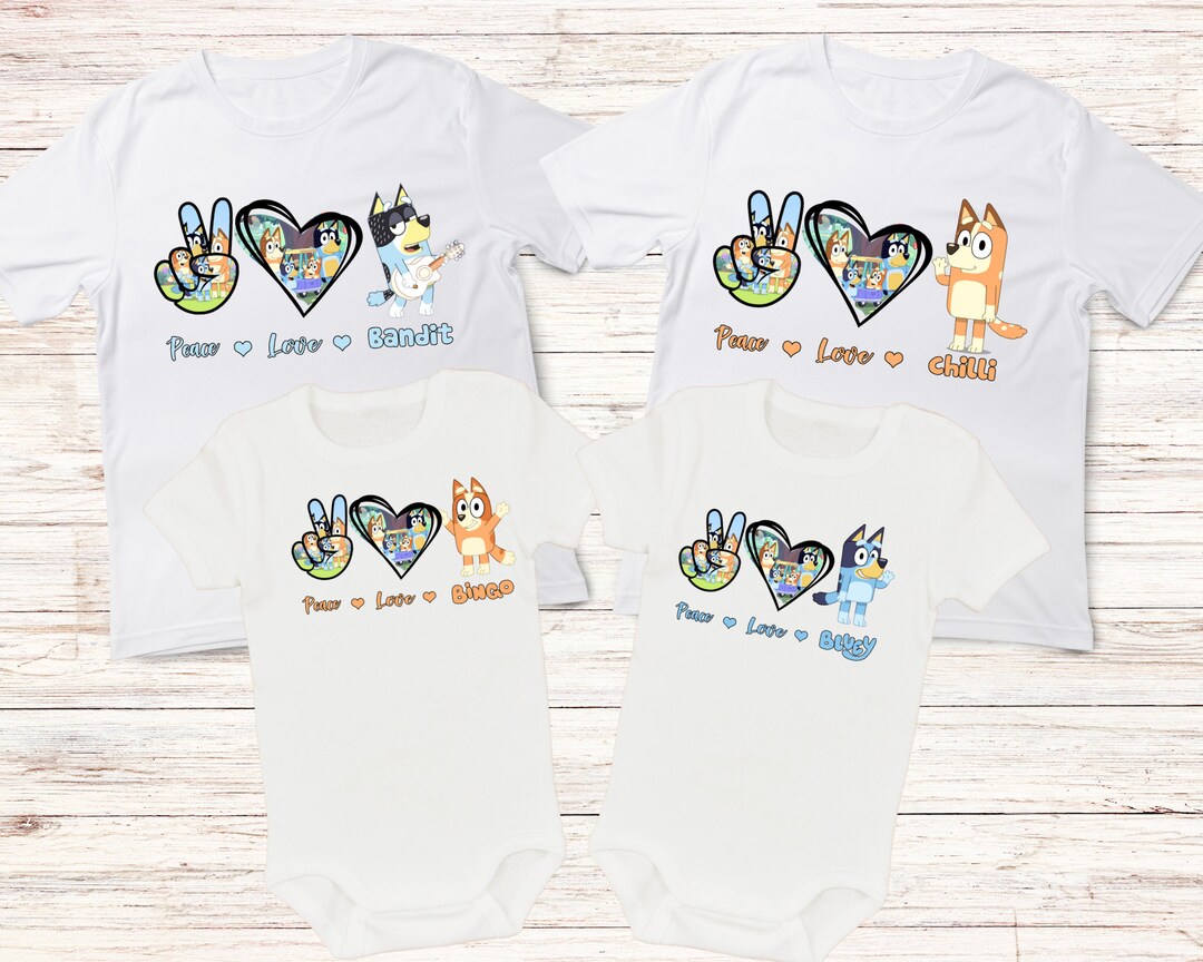 Bluey Shirts and Onesies Bluey Bingo Bandit Chili Etsy