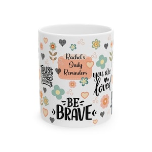 Personalized Mug Motivational Coffee Cup Inspirational Daily Reminder Cup Affirmation Mug Gift for Women Positive Quote Mug