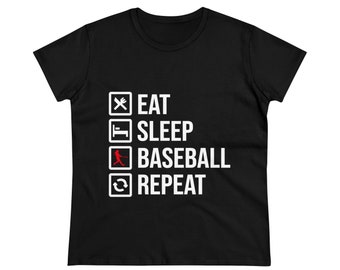 T-shirt à répétition de baseball Eat Sleep