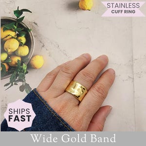 Gold Ring Cuff, Work Ring for Formal Event, Gold Ring for Special Occasions, Ring Accessory for Work, Gold Ring Jewelry for Casual Outing