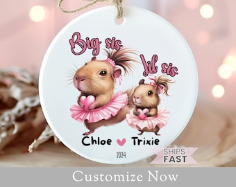 Personalized Sisters Ornament Gift For Big Sister Ornament Little Sister Ornament New Baby Sister Announcement Gift For New Sister Keepsake