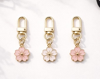 Cherry Blossom Flower Charm Sakura Flower Accessories Keychain Bag Pendant Women Cute Birthday Gift Idea