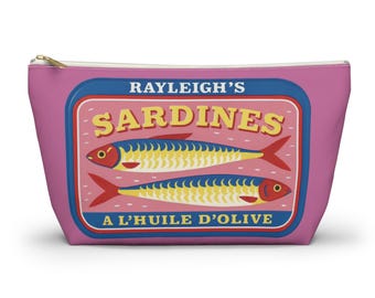 Sardinen Dose Mini Kosmetiktasche, Retro Sardinen Box Accessoire Clutch, trendige Sardinen Mini Tasche, Sardinen Reißverschluss-Beutel, verzinntes Fisch-Federmäppchen