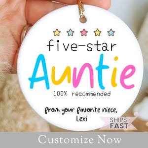 Personalized Auntie Ornament Gift For New Aunt Christmas Ornament Aunt Keepsake Gift From Niece Aunt Ornament Thank You Gift For Auntie