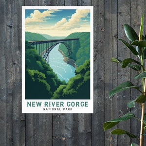 New River Gorge National Park Vintage Travel Poster Print - Etsy