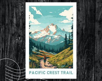 Carte de vœux de voyage vintage Pacific Crest Trail