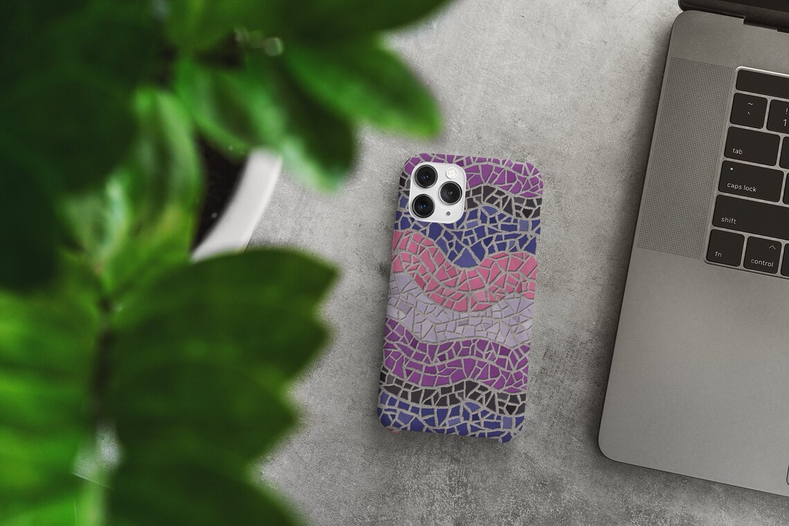 Genderfluid Pride Mosaic iPhone Case, LGBTQ Pride Flag iPhone 15 Case ...
