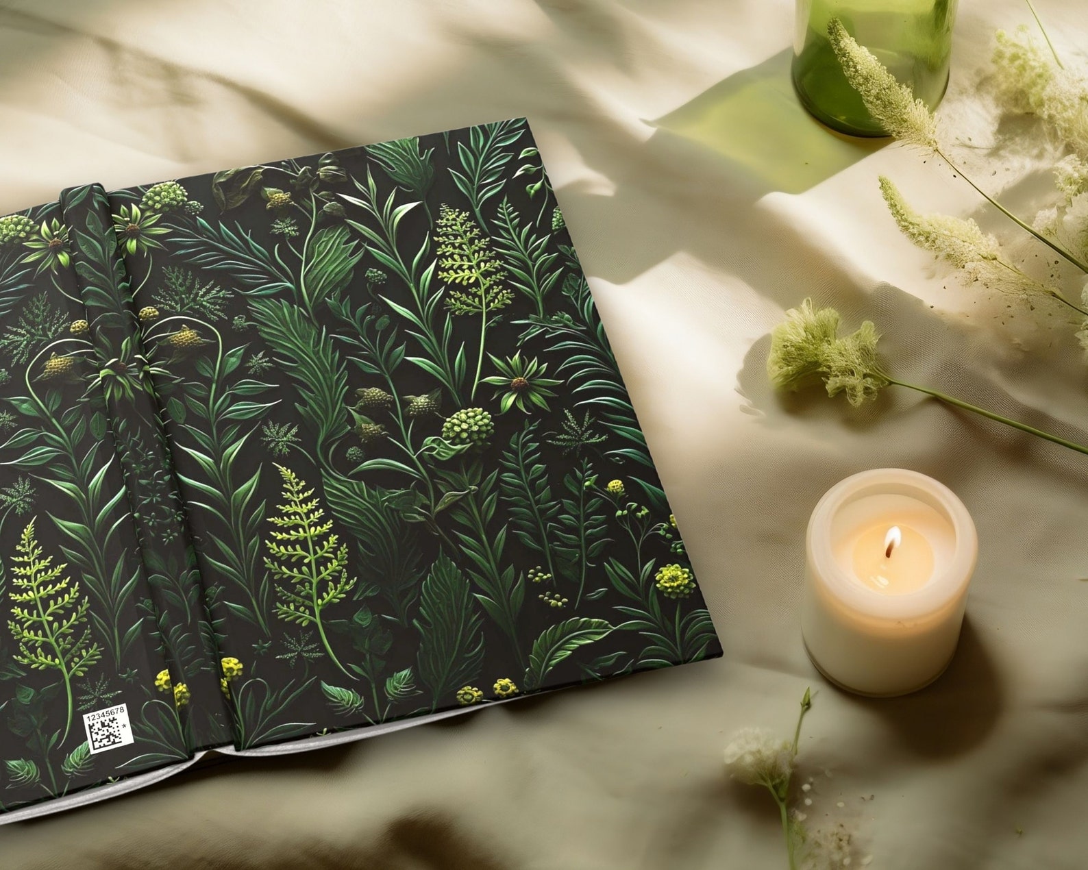 Dark Green Woodland Journal | Cottagecore Leaf Fern Forest Notebook ...