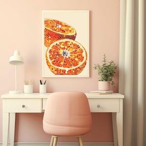 orange disco ball,funky wall art,disco ball wall art,orange decor,orange wall art,retro poster prints,orange disco print,preppy disco decor,retro kitchen decor,mirror ball art,bar cart prints,sparkle disco fruit print,glam wall art,trendy dorm decor