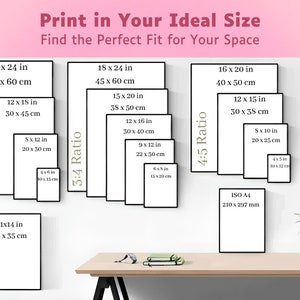 printable digital wall art - download, print size guide