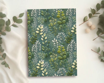 Whimsical Woodland Wildflower Journal | Green Forest Cottagecore Flowers Pretty Notebook, Unique Floral Gifts, Hardcover Blank Lined Book