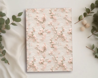 Pink Lace Flower Journal | Dainty Flowers Coquette Blossoms Pretty Notebook, Vintage Cute Unique Floral Gifts, Hardcover Blank Lined Book