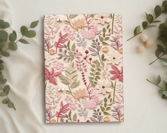 Enchanted Wildflower Journal | Whimsical Pink Flowers Pretty Notebook, Boho Cottagecore Cute Floral Gifts, Hardcover Blank Lined Diary Book