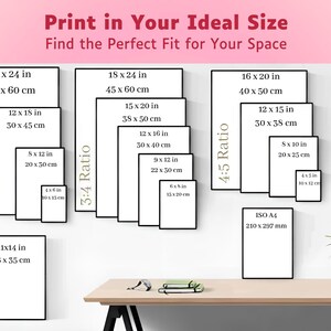 printable digital wall art - download, print size guide