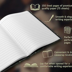 Dark Green Woodland Journal | Cottagecore Leaf Fern Forest Notebook ...