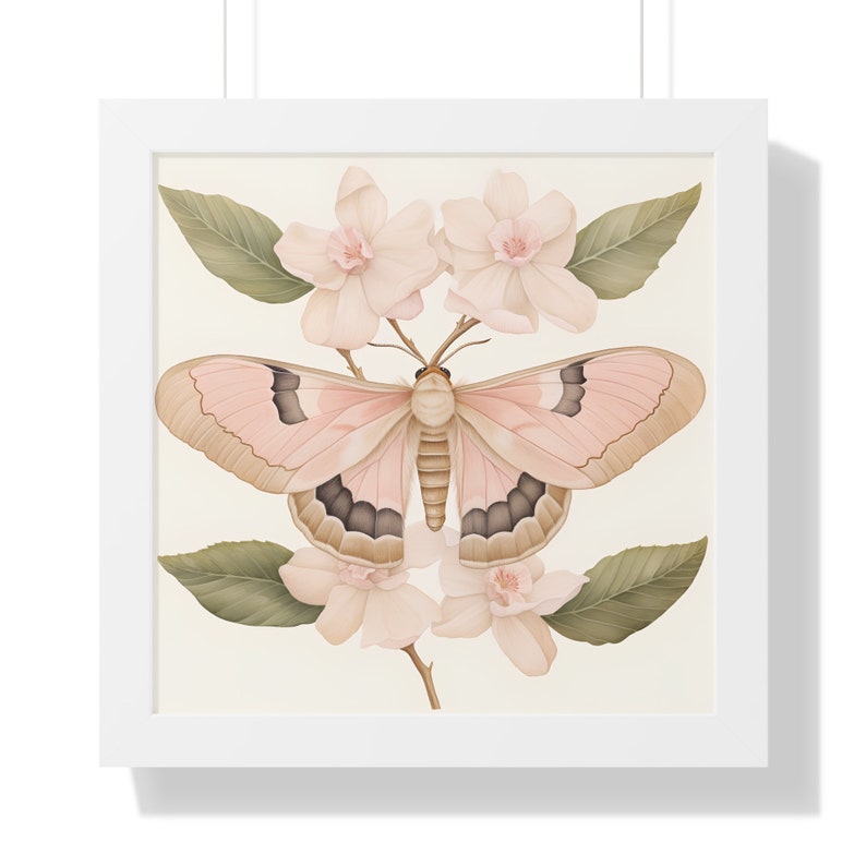 Printable Moth and Flowers Watercolor Beautiful Wall Decor - Etsy