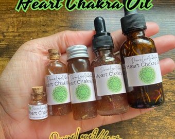 Heart Chakra Oil, Spiritual Oil, Conjure Oil, Anointing Oil, Chakra Oil, ritual oil