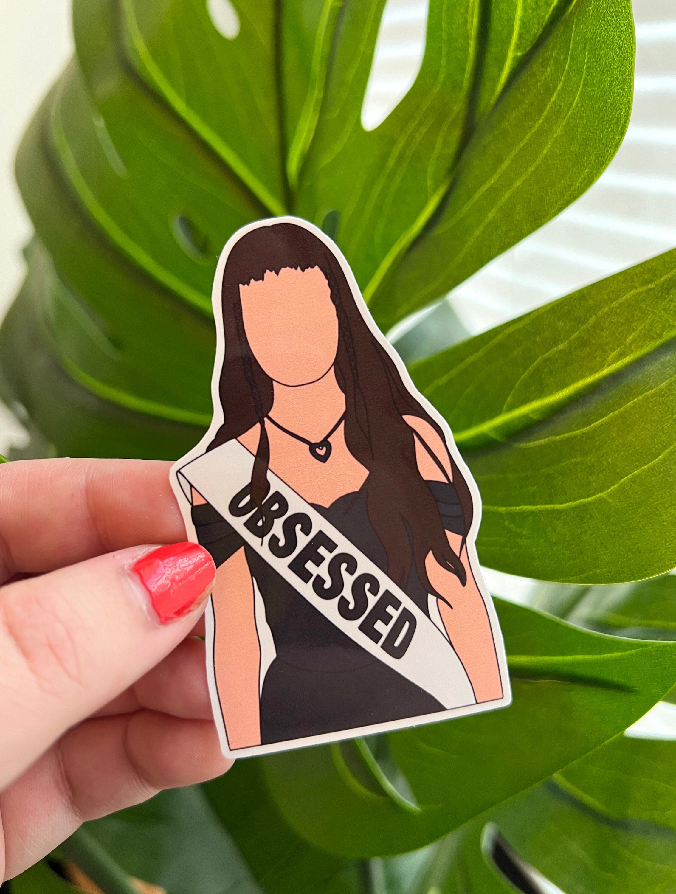 Obsessed Pageant Banner Sticker (water Resistant/glossy) Olivia