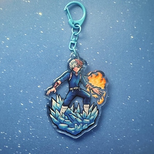 Fire & Ice Hero Charm - 3&quot; (76.2 mm) MHA Keychain