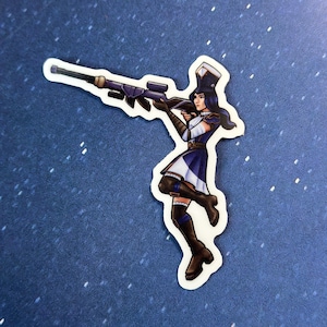 Blue Sniper Anime Girl Sticker - 3&quot; (76.2 mm)