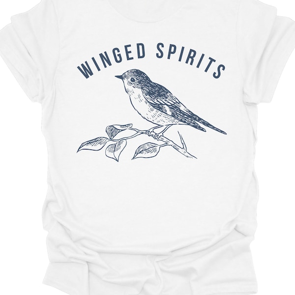 Winged Spirits Bird Shirt, Cute Bird Shirt, Unisex Nature Lover Shirts, Bird Gifts, Animal Lover Gift, Cottagecore Shirt, Gift For Her