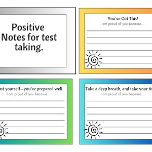 Positive Notes for Test Taking