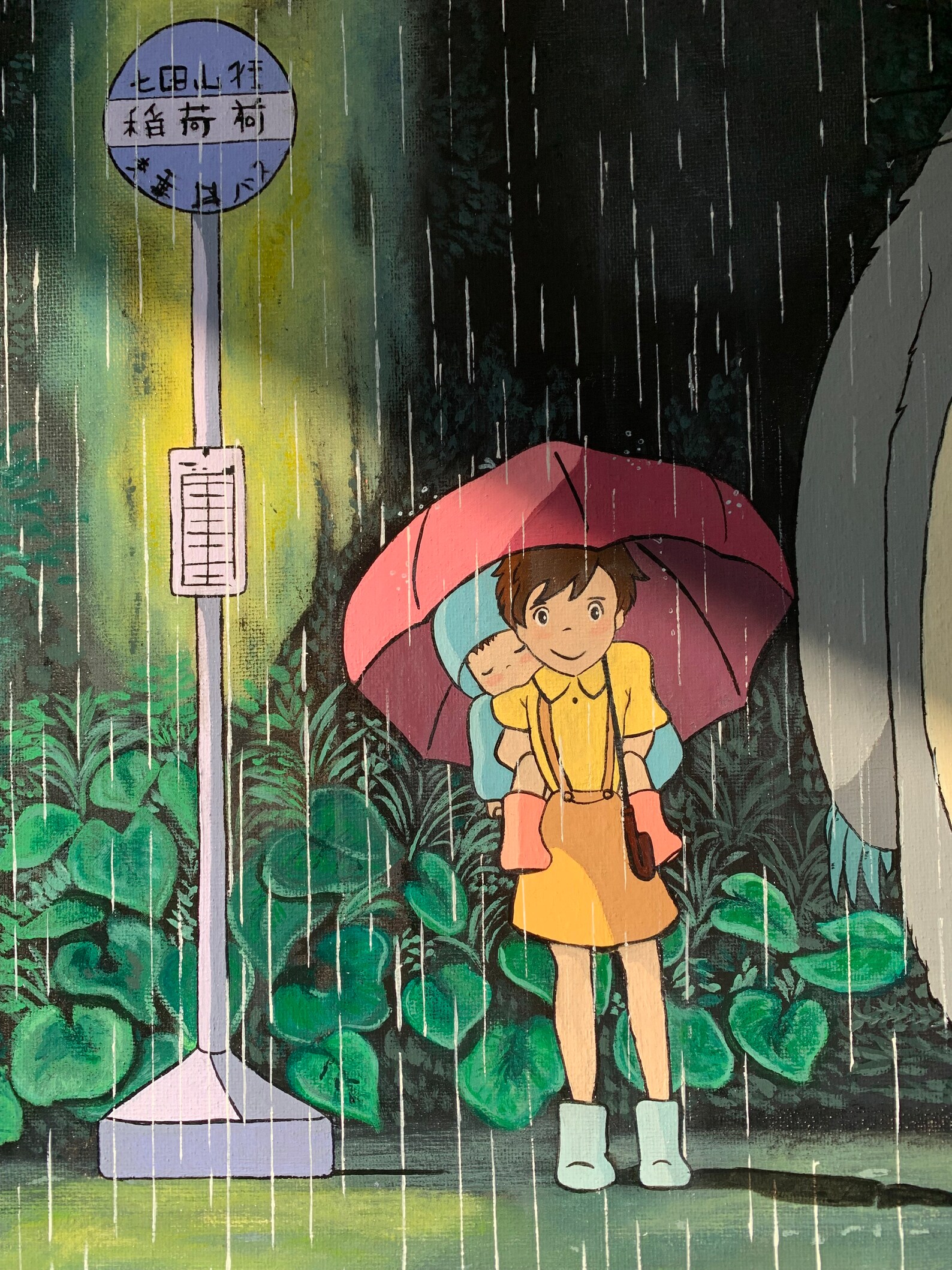 Studio Ghibli My Neighbor Totoro Painting on Canvas 24x18 Etsy