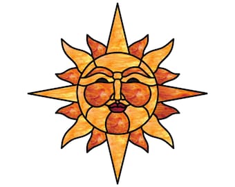 Lucky Old Sun Stained Glass Digital Pattern