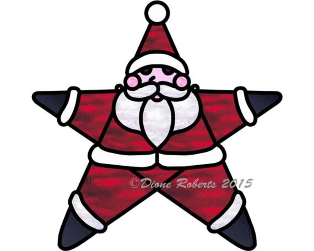 Star Santa Digital Stained Glass Pattern - Etsy