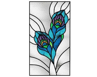 Peacock Feathers set of 4 Stained Glass Patterns