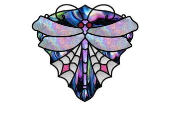 Mystical Dragonfly Digital Stained Glass Sun Catcher Pattern