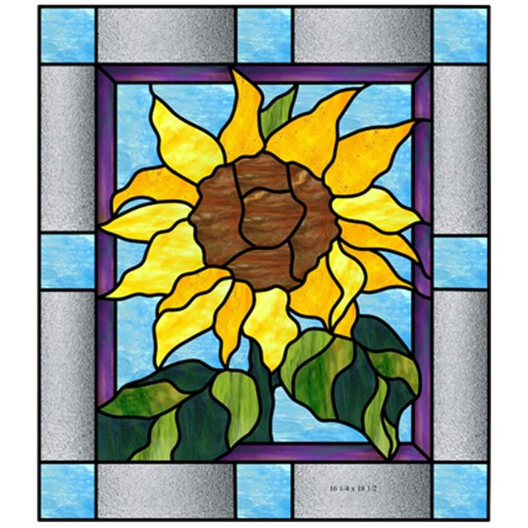 Here Comes the Sunflower Digital Stained Glass Pattern - Etsy