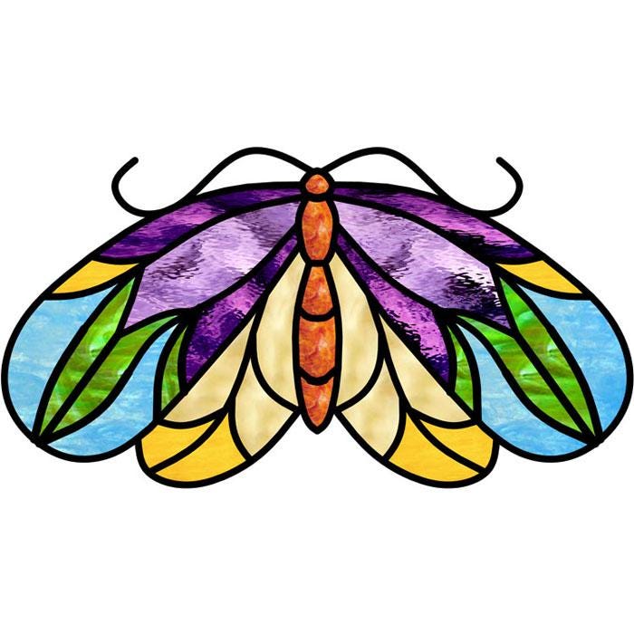 Fancy Moth Digital Stained Glass Pattern - Etsy