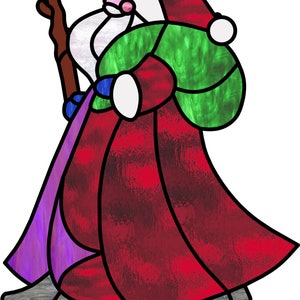 Striding Santa Stained Glass Pattern - Etsy