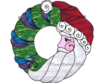 Crescent Santa Wreath Digital Download-Human Designed-No AI