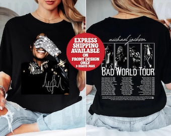 Michael Jackson t-shirt , Michael Jackson Bad World Tour 1987 T-Shirt, King Of Pop Unisex Fan Gift