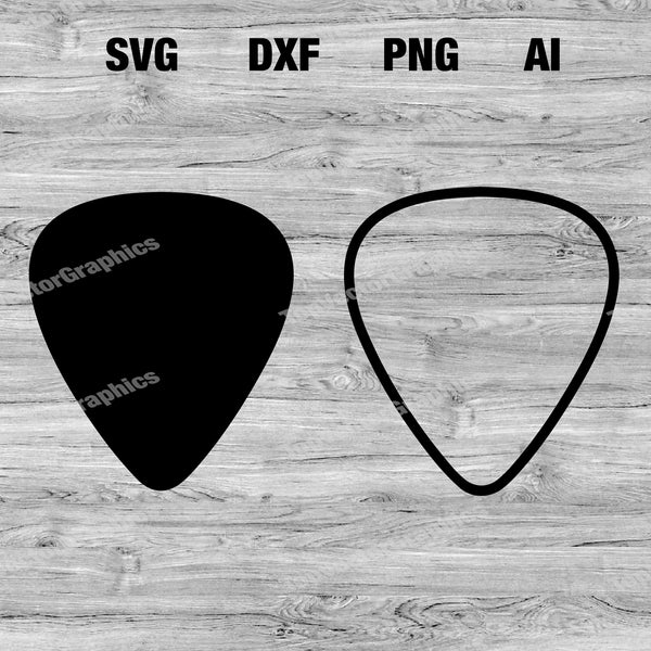 Guitar Pick Graphic DIY Crafts and Projects | Pick silhouette SVG, PNG, Dxf, Ai | Cricut, Silhouette