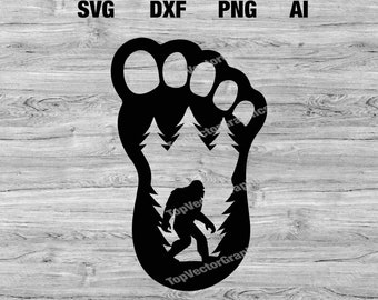 Sasquatch Footprint Art: Personalized Bigfoot Craft (digital