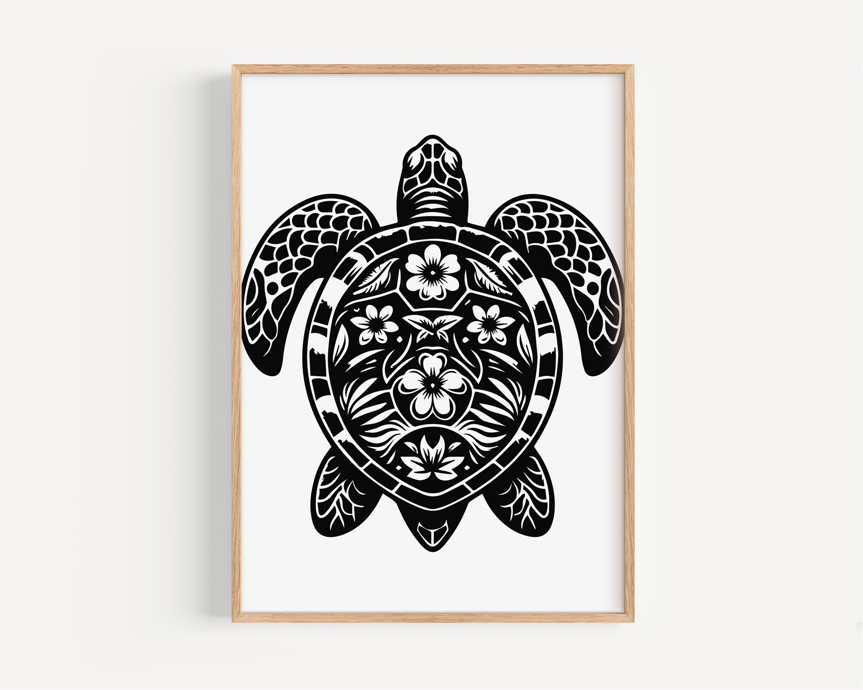 Beach Turtle Pattern Sea Turtle Floral Beach Pattern Cut Files | Beach Turtle Vector ...